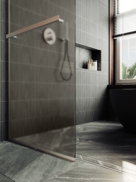 Душевая перегородка MaybahGlass MGD-728-5у 79см хром матовый